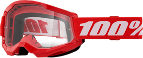 100% Strata 2 Goggles - Red Clear Lens