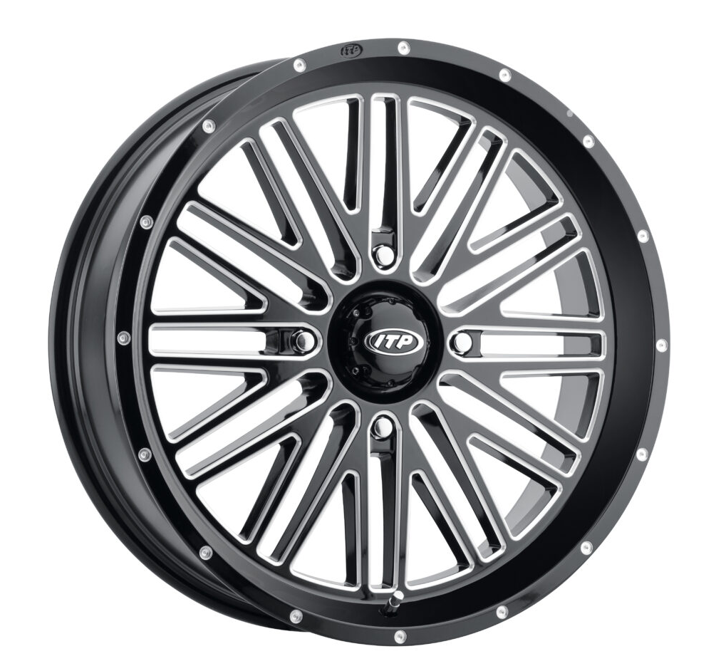 Photo of MOMENTUM WHEEL BLK/MAC 18X6.5 4/137 4+2.5 (+10MM) by ITP - Premium Wheels for UTVs / Side by Sides