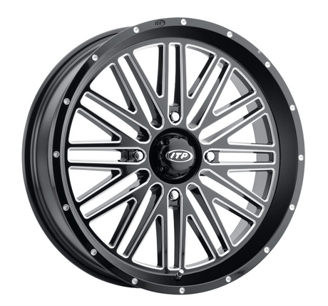 Photo of MOMENTUM WHEEL BLK/MAC 22X6.5 4/137 4+2.5 (+10MM) by ITP - Premium Wheels for UTVs / Side by Sides