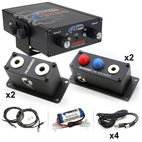 Photo of Fire and Safety 6-Person Dual Radio Intercom Kit by Rugged Radios - Premium for UTVs / Side by Sides