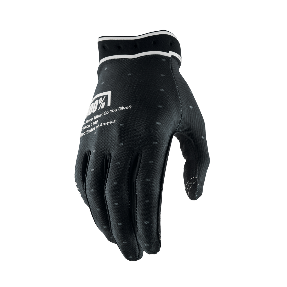 100% Ridefit Riding Gloves - Black, Large
