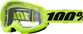 100% Strata 2 Goggles - Neon Yellow Clear Lens