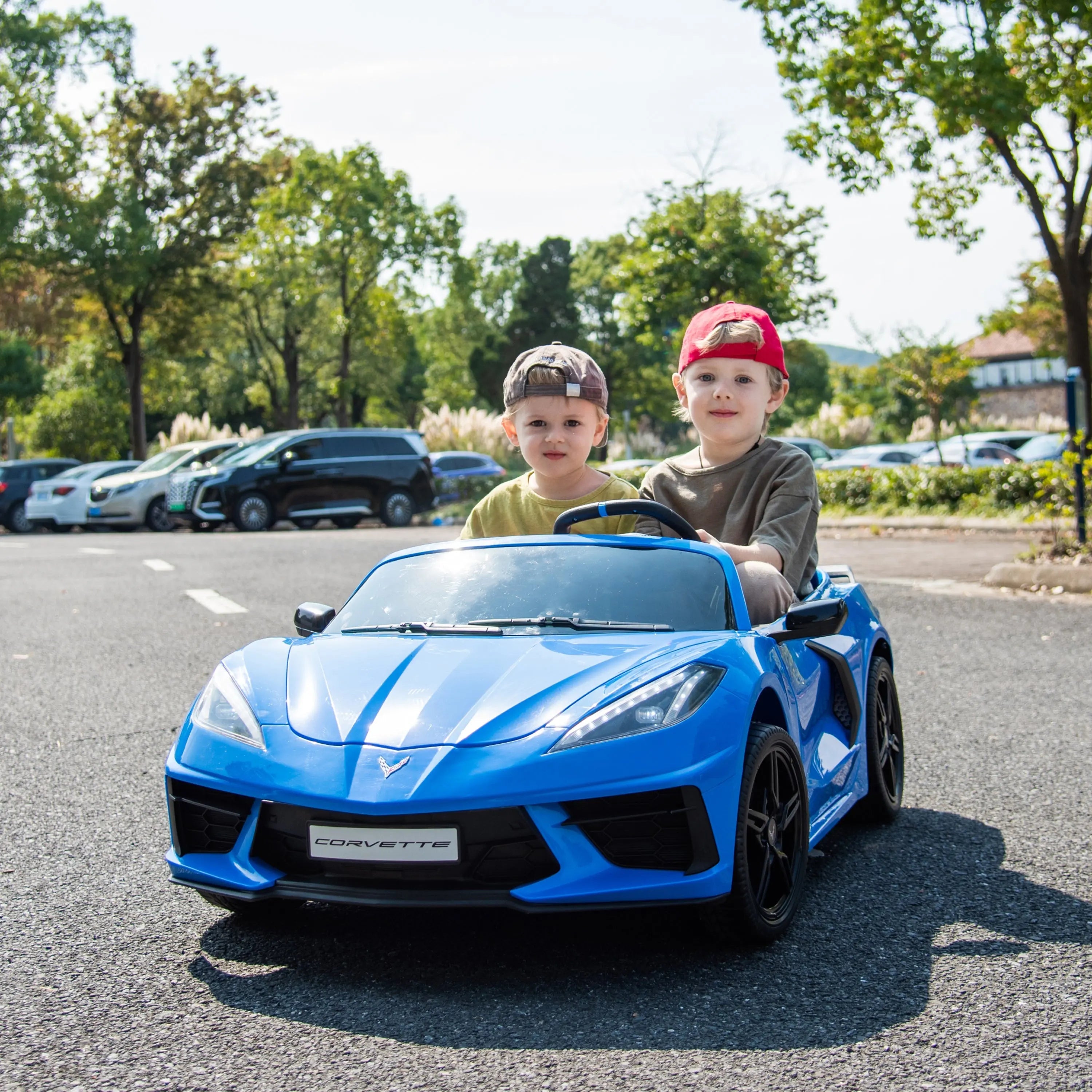 Photo of 24V Chevrolet Corvette C8 2 Seater Ride on Car by Freddo Toys - Premium Electric Kids Cars for UTVs / Side by Sides