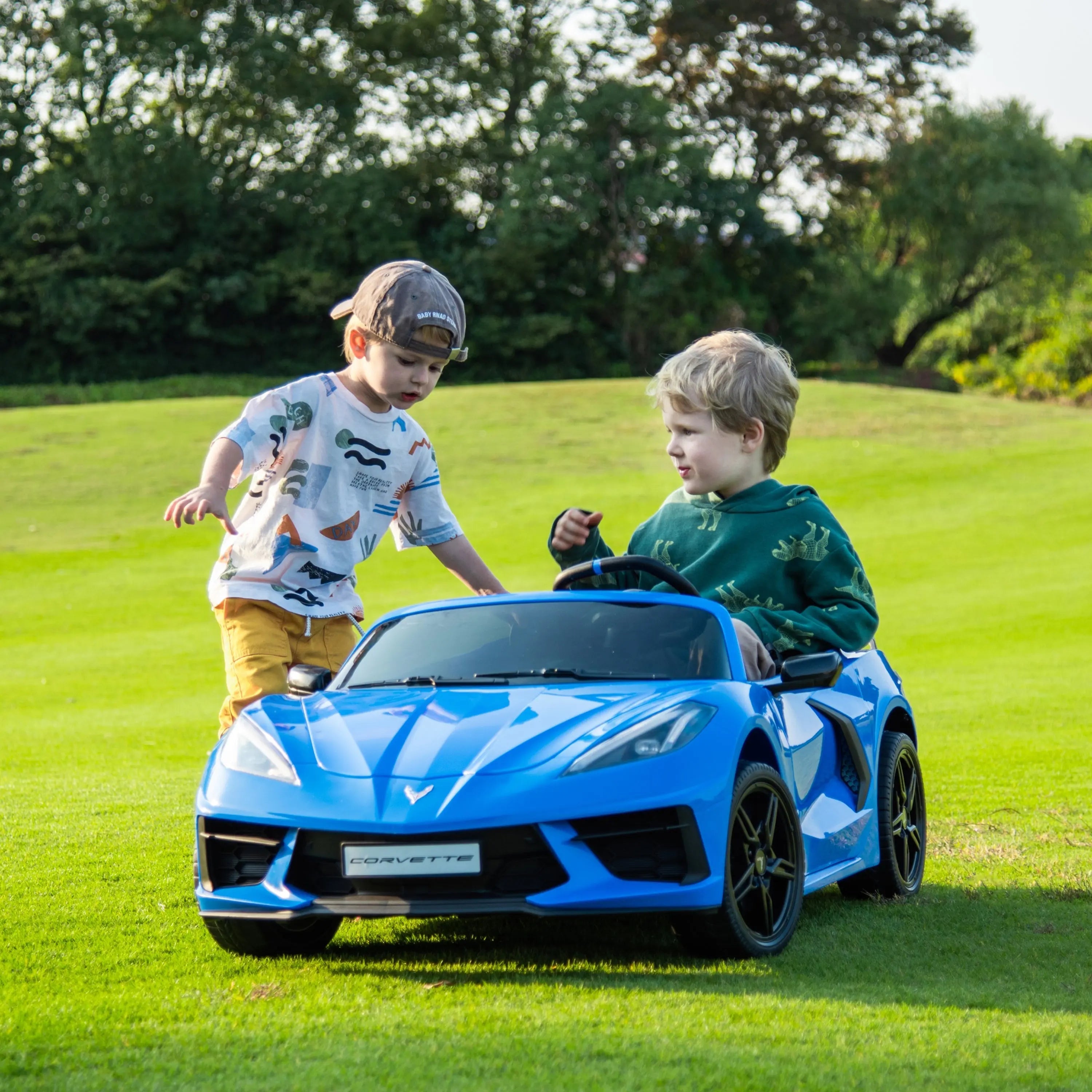 Photo of 24V Chevrolet Corvette C8 2 Seater Ride on Car by Freddo Toys - Premium Electric Kids Cars for UTVs / Side by Sides