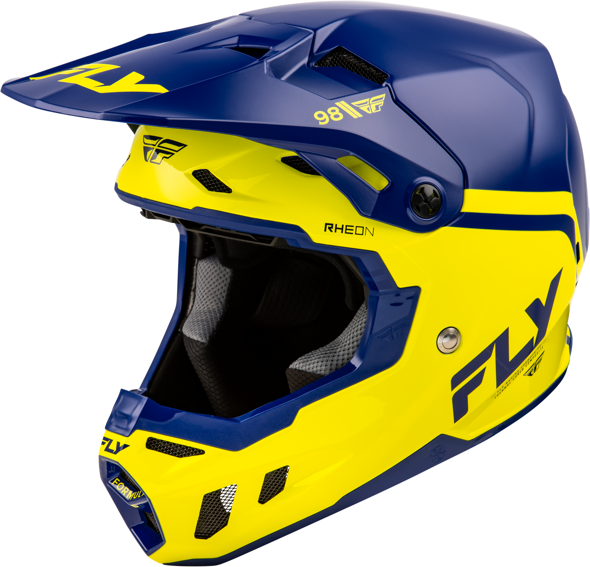Photo of FORMULA CC OBJECTIVE HELMET NAVY/YELLOW LG by FLY RACING - Premium Helmets for UTVs / Side by Sides