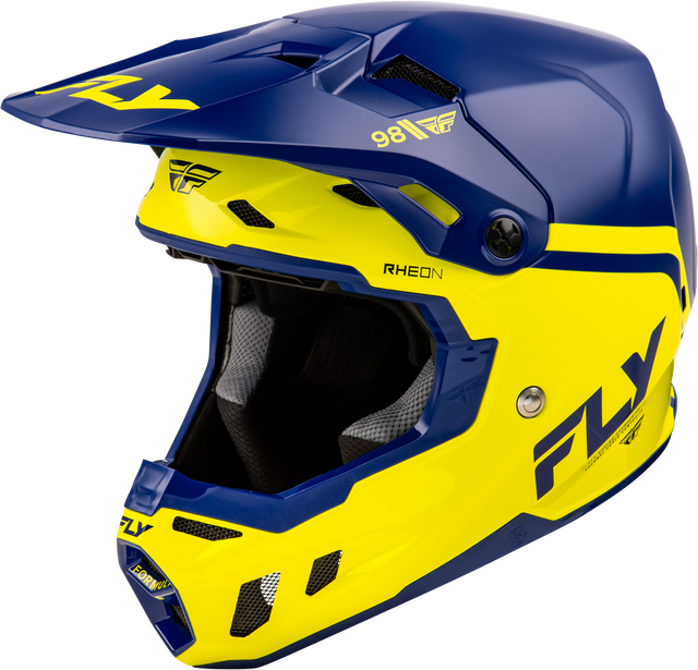 Photo of FORMULA CC OBJECTIVE HELMET NAVY/YELLOW LG by FLY RACING - Premium Helmets for UTVs / Side by Sides