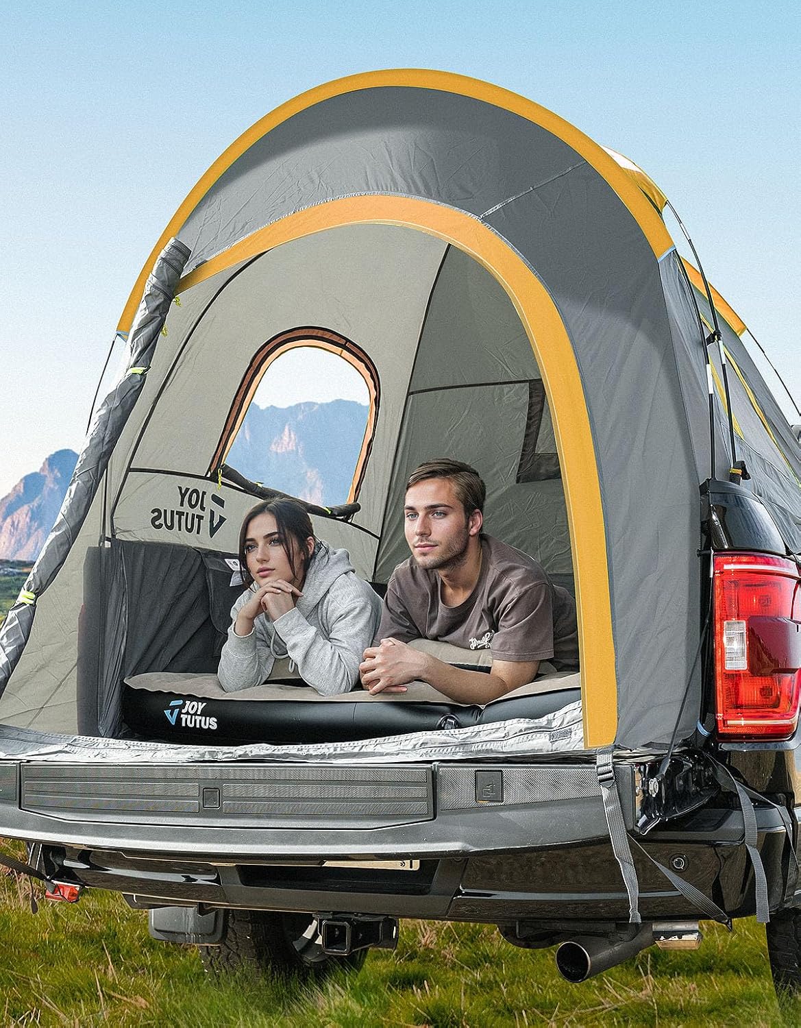 Photo of Kemimoto JOYTUTUS Pickup Truck Tent 2.0, 5.5'-6' Camping Preferred - Orange by Kemimoto - Premium for UTVs / Side by Sides