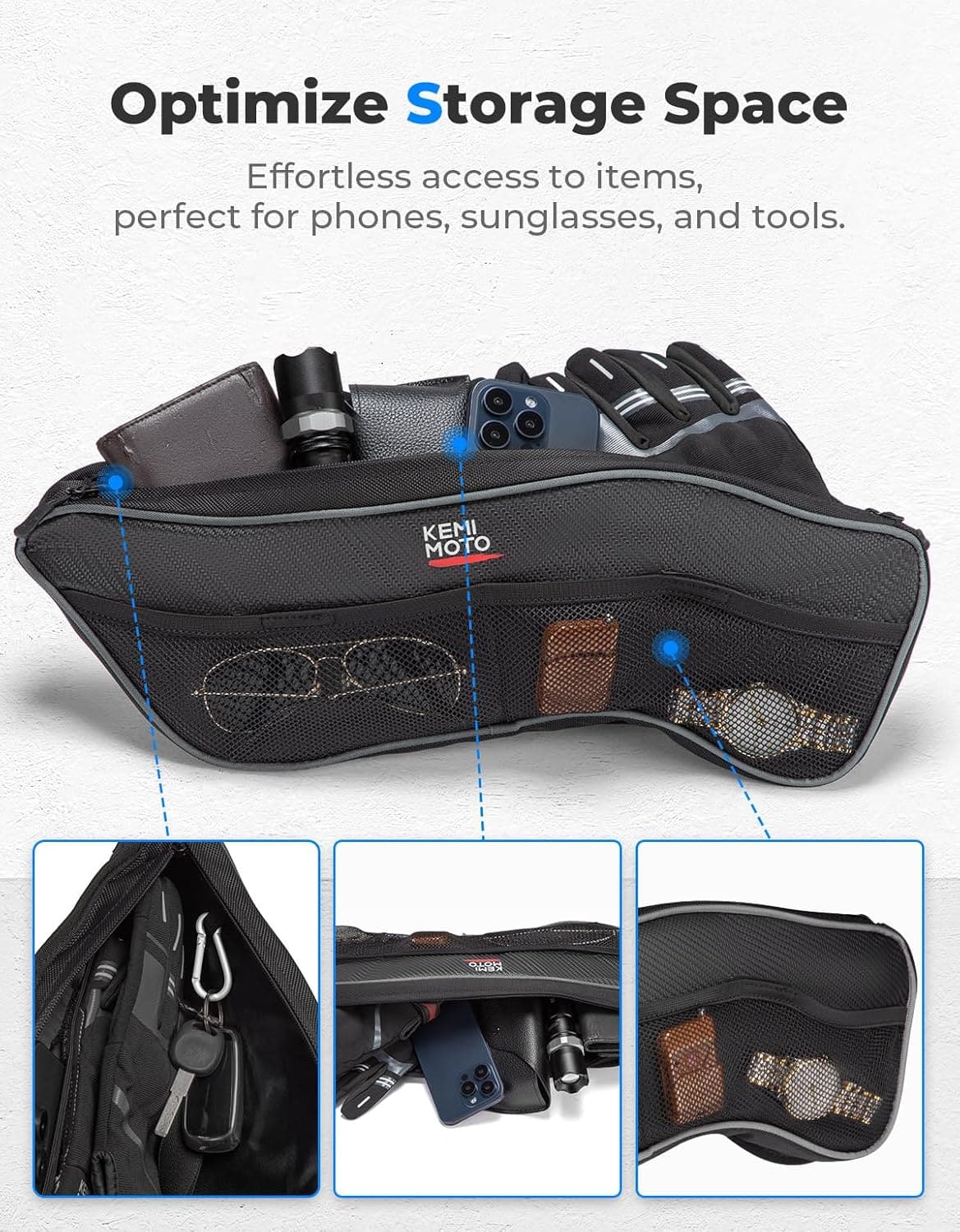 Photo of Kemimoto Front Upper Door Bags for Polaris General 1000/4 1000 2016-2024, 2PCS by Kemimoto - Premium for UTVs / Side by Sides