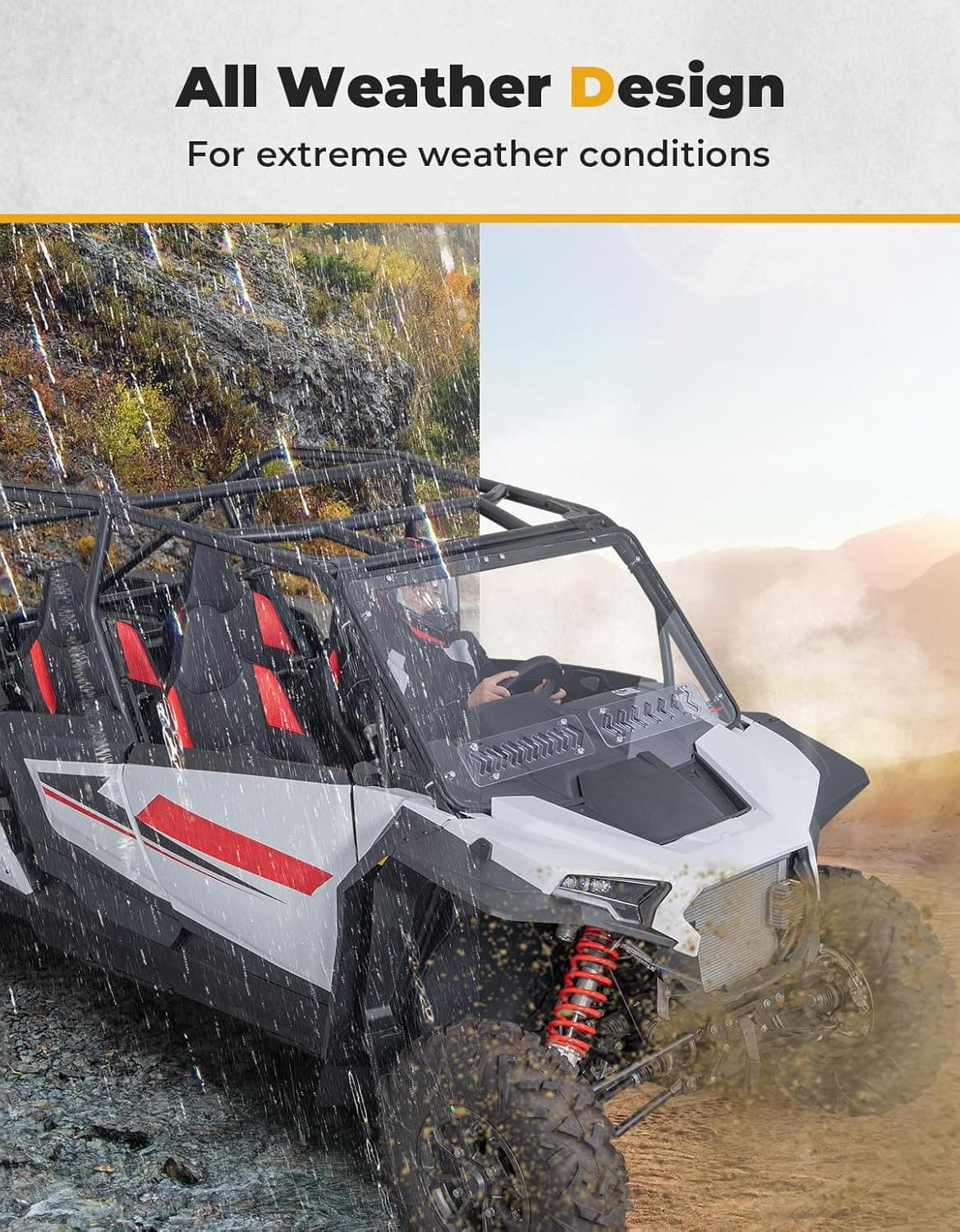 Photo of Fender Flares 8.5" Extended Mud Flaps for 2024-2025 Polaris RZR XP 4 1000 (4PCS) by Kemimoto - Premium for UTVs / Side by Sides