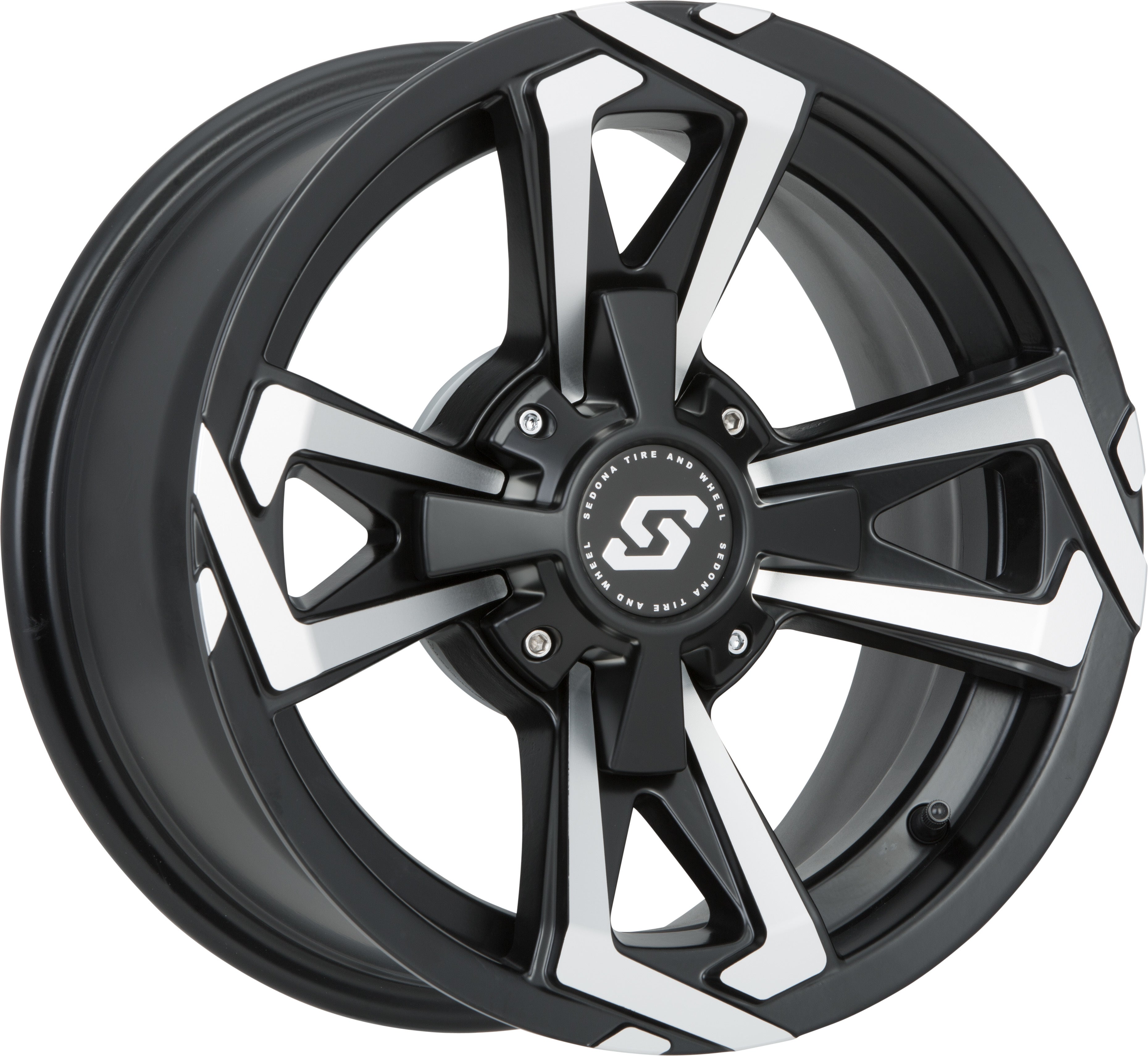 Photo of RIOT WHEEL 14X7 4/137 5+2 (+10MM) BLK/MACHINED by SEDONA - Premium Wheels for UTVs / Side by Sides