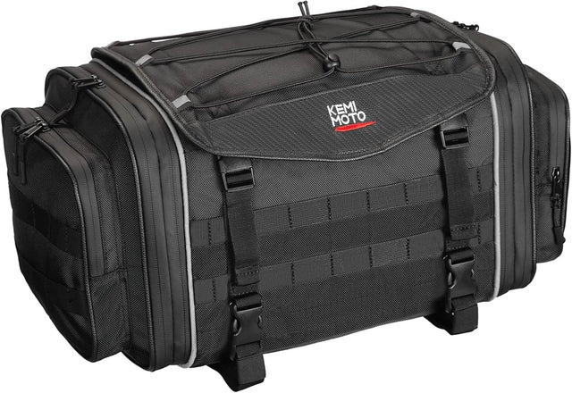 Photo of Motorcycle Travel Luggage Bags, 23L-30L Expandable Tail Bag by Kemimoto - Premium for UTVs / Side by Sides