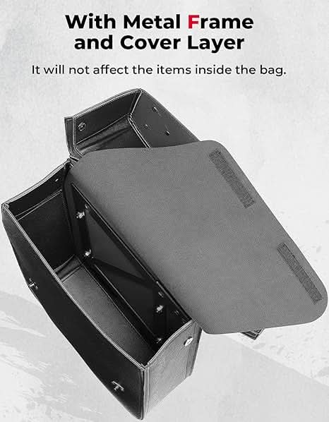 Photo of Motorcycle Leather Saddle Bags for Sportster 883 by Kemimoto - Premium for UTVs / Side by Sides
