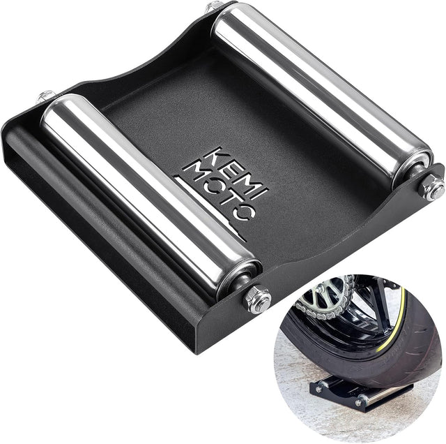 Photo of Motorcycle Wheel Cleaning Stand Portable Wheel Roller Stand Support Parking by Kemimoto - Premium for UTVs / Side by Sides