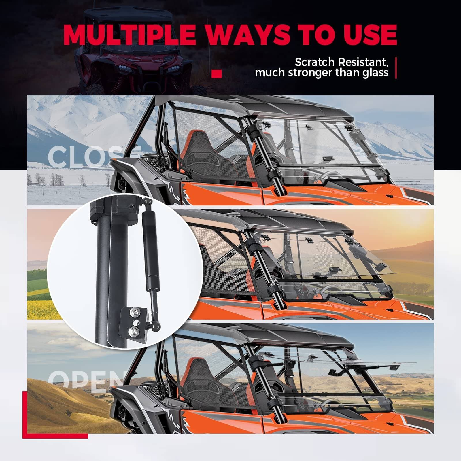 Photo of Kemimoto Flip 3-in-1 Windshield for Talon 1000X/1000R/1000X-4 by Kemimoto - Premium for UTVs / Side by Sides