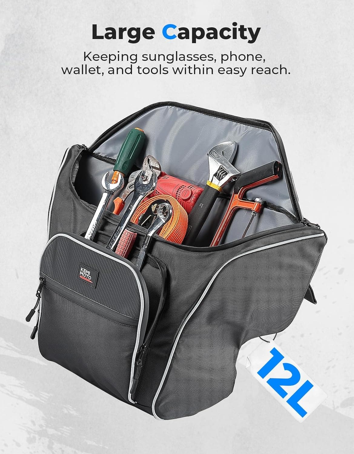 Photo of UTV Center Seat Bag for Polaris General 1000/ XP 1000 2016-2024 by Kemimoto - Premium for UTVs / Side by Sides