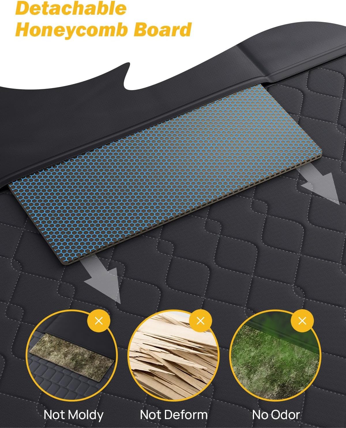 Photo of JOYTUTUS Back Seat Extender for Dogs with Dog Bed Mat by Kemimoto - Premium for UTVs / Side by Sides