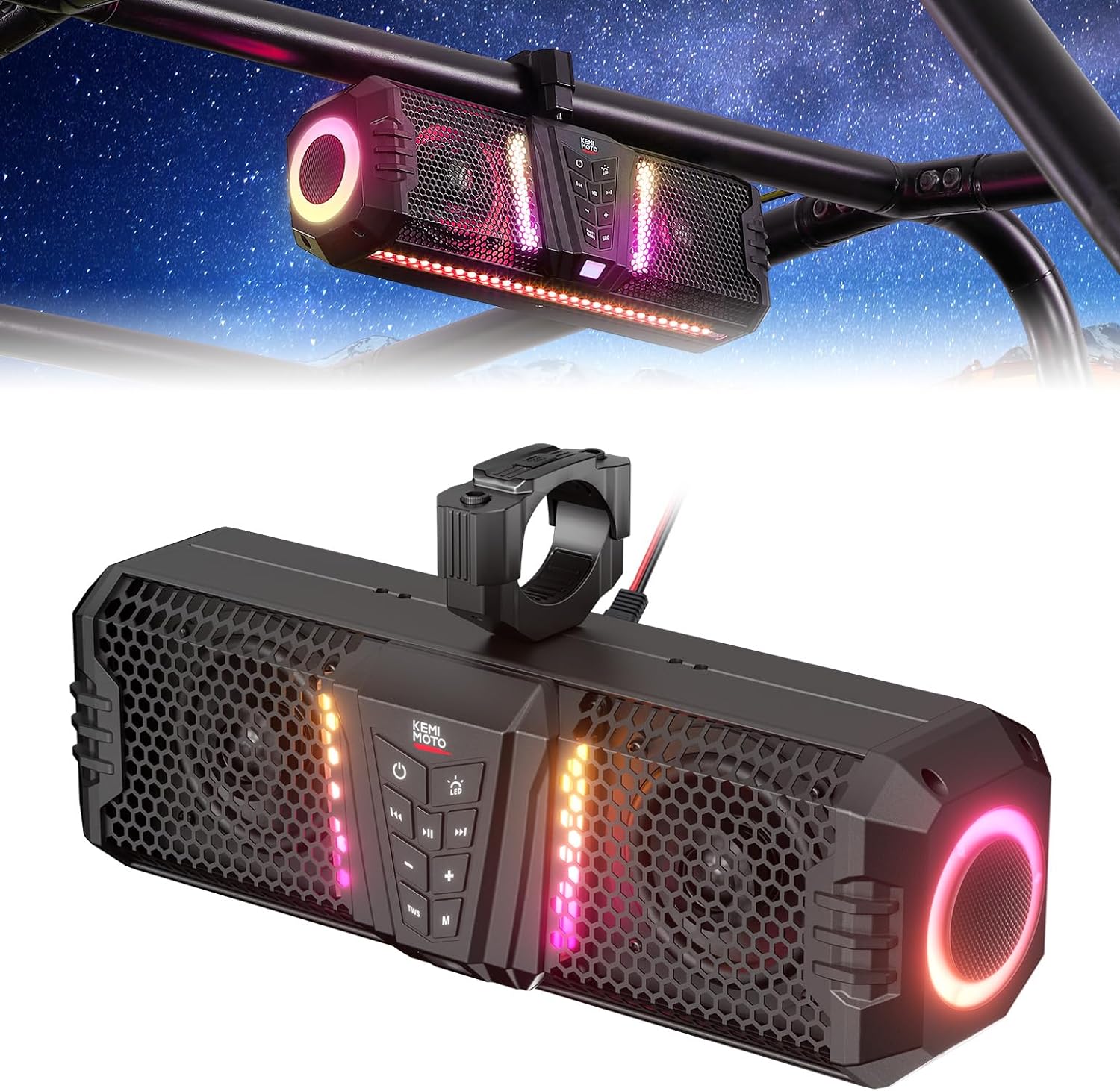 Photo of KEMIMOTO Midnight Sound Bar for Can-Am Maverick/Trail/Defender/Commander by Kemimoto - Premium for UTVs / Side by Sides
