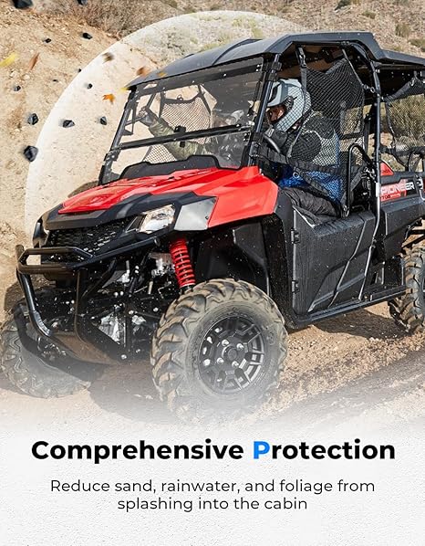 Photo of UTV 2-IN-1 Flip Windshield for Honda Pioneer 700 / 700-4 by Kemimoto - Premium for UTVs / Side by Sides