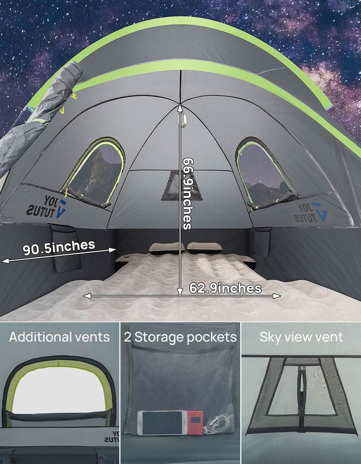Photo of Kemimoto JOYTUTUS Pickup Truck Tent 2.0, 5.5-6 ft, Fiberglass rod by Kemimoto - Premium for UTVs / Side by Sides