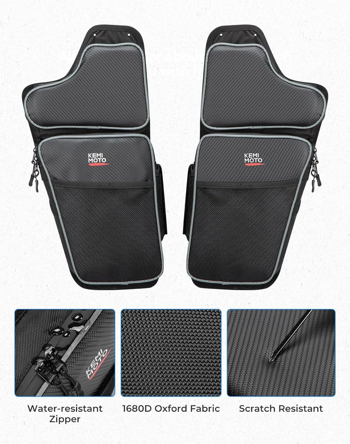 Photo of Kemimoto Front Lower Door Bags with Knee for Polaris General 1000/4 2016-2024, 2PCS by Kemimoto - Premium for UTVs / Side by Sides