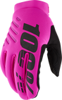100% Brisker Women's Cold Weather Riding Gloves - Neon Pink/Black, Medium