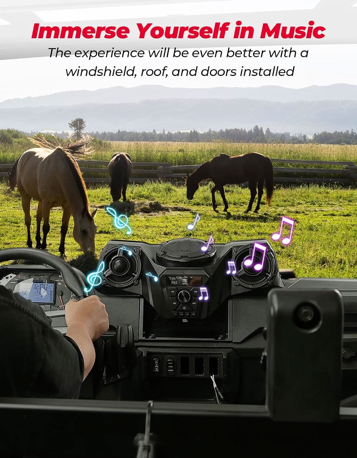 Photo of UTV 3-Speaker Audio Kit For Ranger 1000|1000 XP 1000|XP Crew by Kemimoto - Premium for UTVs / Side by Sides