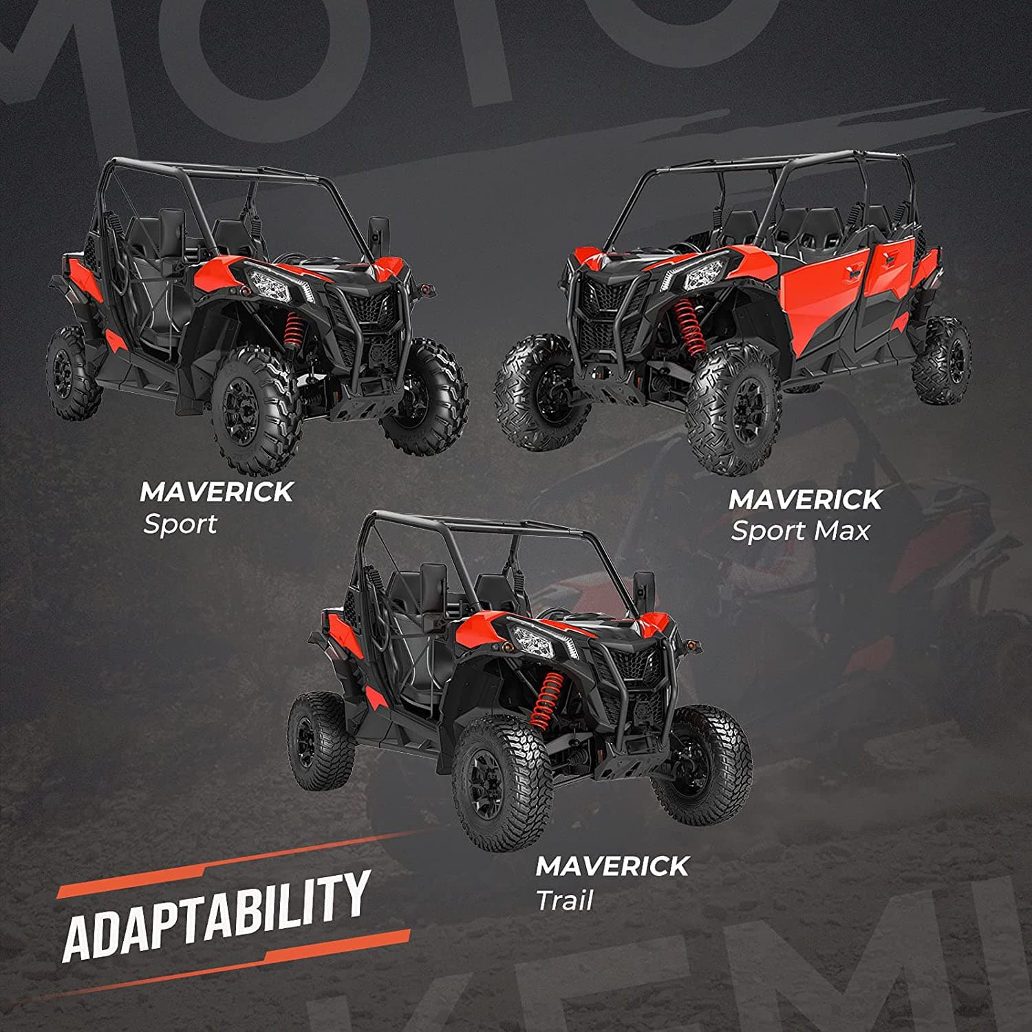 Photo of Overhead Storage Roof Bag for Can-Am Maverick Trail & Sport, Commander by Kemimoto - Premium for UTVs / Side by Sides