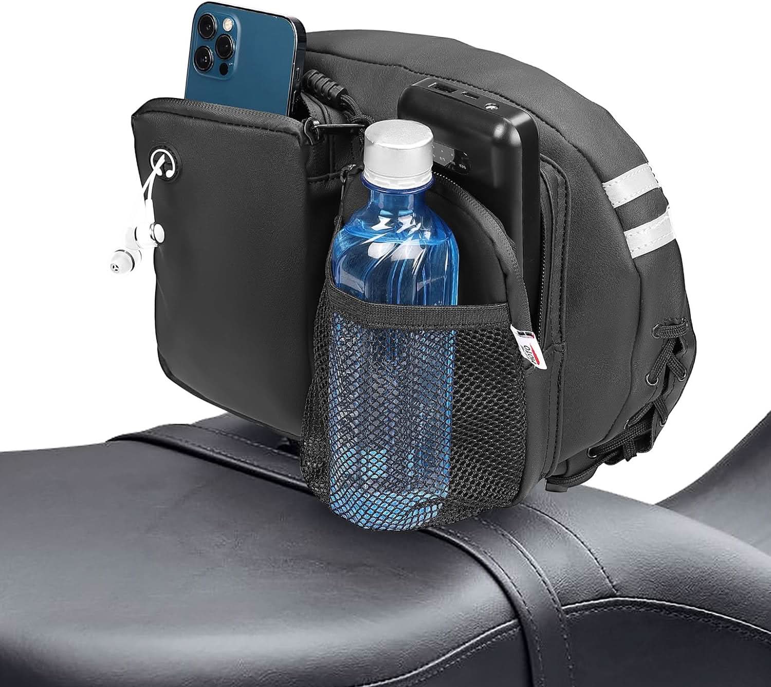 Photo of Motorcycle Backrest Bag Organizer Kit for Touring Softail by Kemimoto - Premium for UTVs / Side by Sides