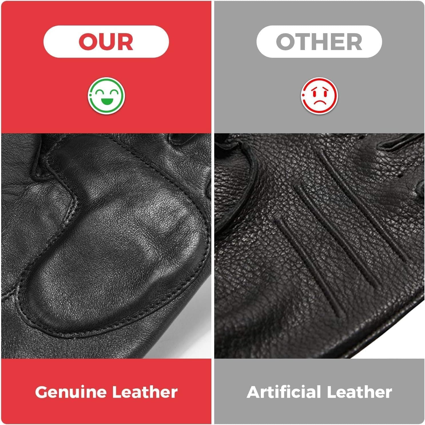 Photo of Motorcycle Fingerless Gloves, Black by Kemimoto - Premium for UTVs / Side by Sides