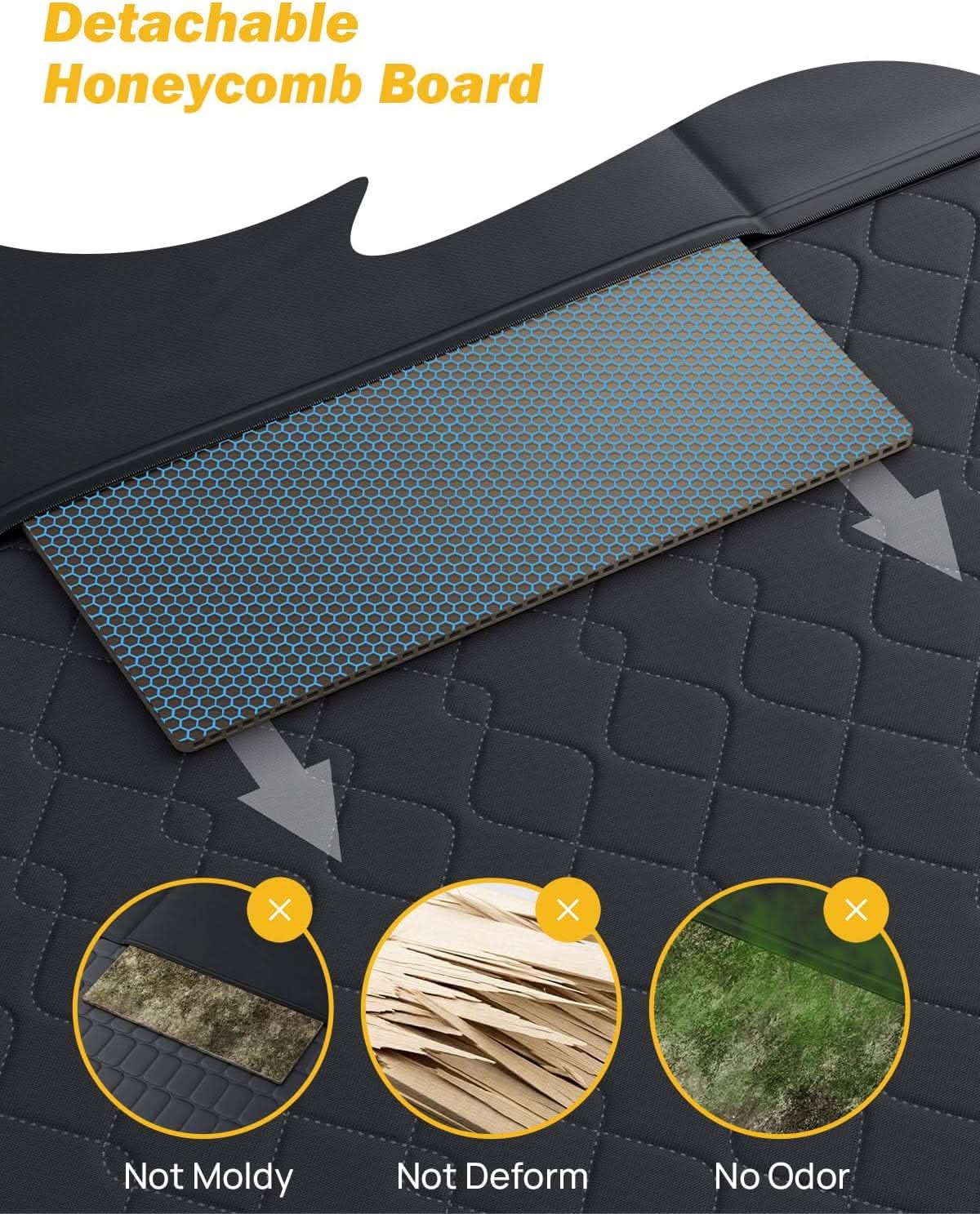 Photo of JOYTUTUS Back Seat Extender for Dogs with Hard Bottom by Kemimoto - Premium for UTVs / Side by Sides