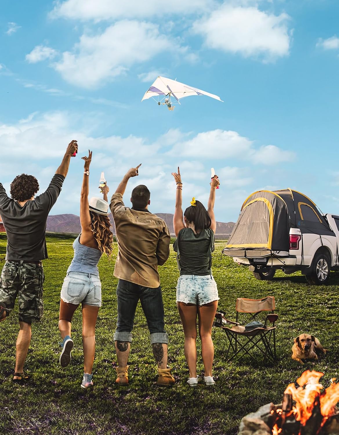 Photo of Kemimoto JOYTUTUS Pickup Truck Tent 2.0, 5.5'-6' Camping Preferred - Orange by Kemimoto - Premium for UTVs / Side by Sides