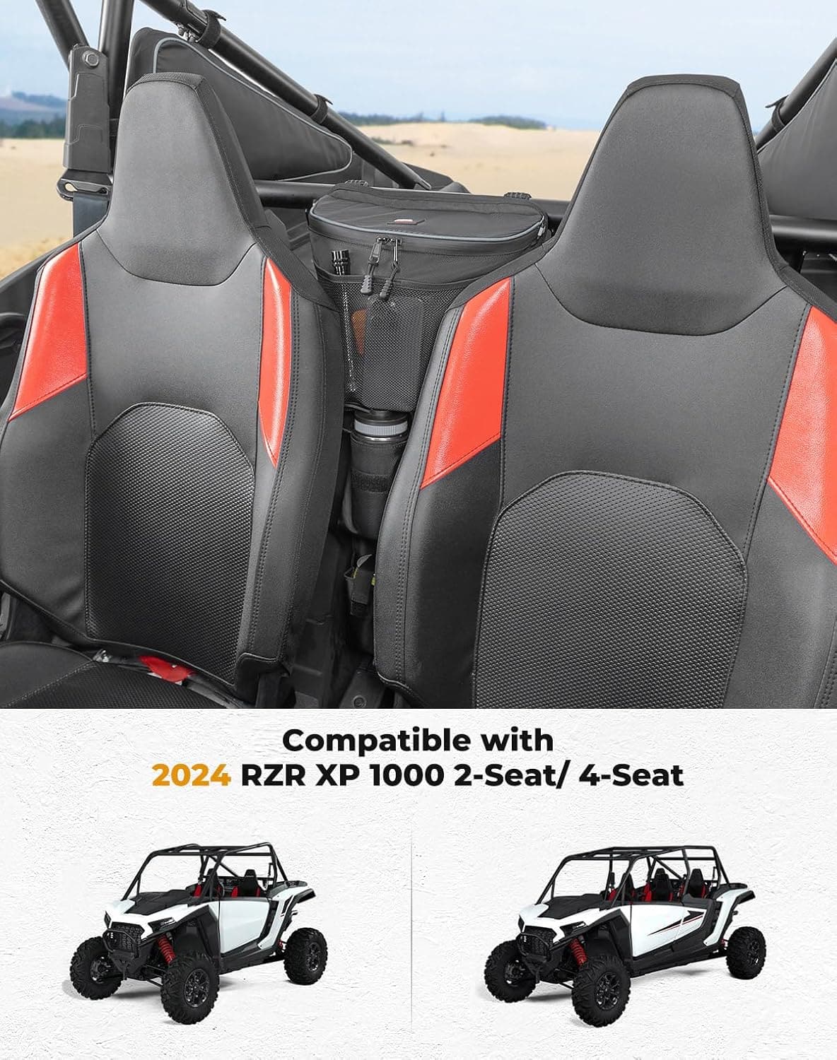 Photo of Kemimoto Center Storage Bag with Cup holder for 2024-2025 Polaris RZR XP 1000/ 4 by Kemimoto - Premium for UTVs / Side by Sides