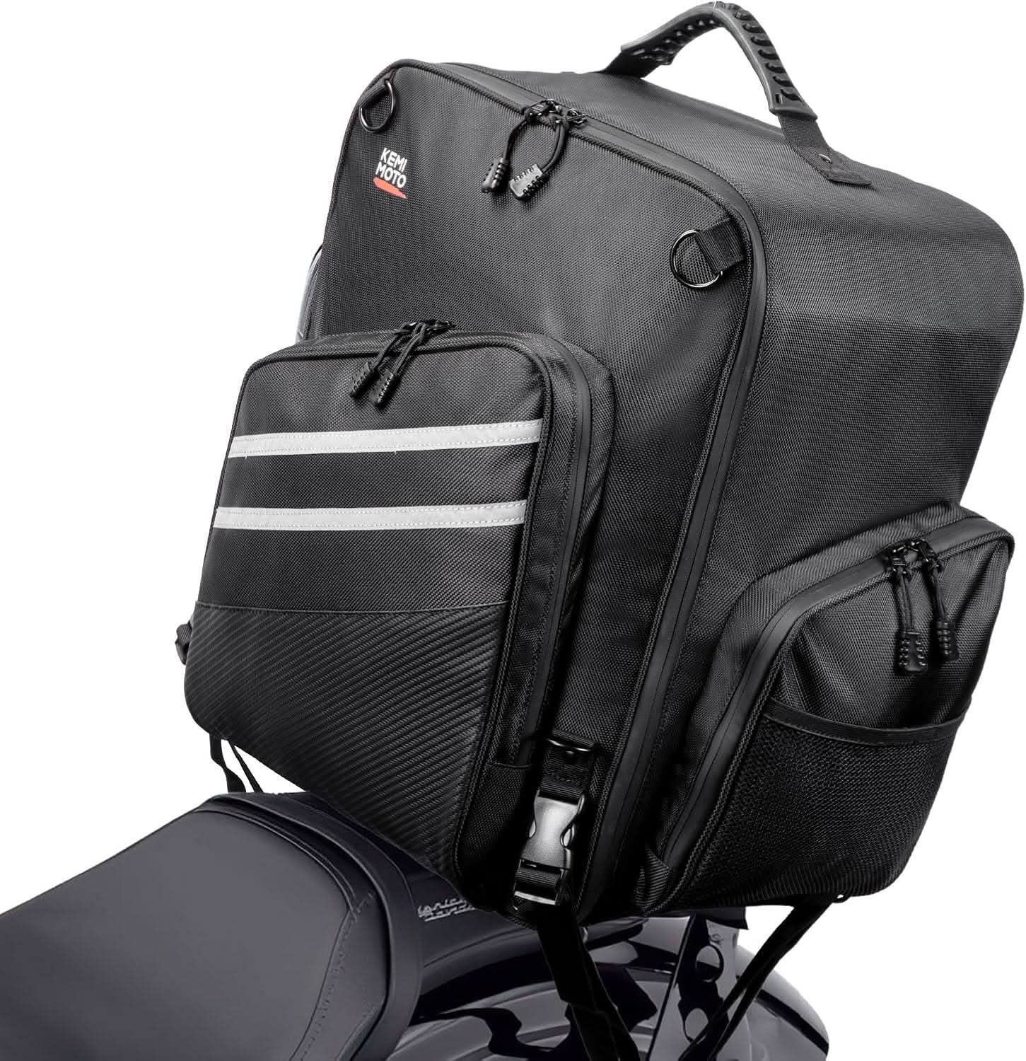 Photo of Motorcycle Sissy Bar Bag, 40LMotorcycle Luggage Rack Tail Bag by Kemimoto - Premium for UTVs / Side by Sides