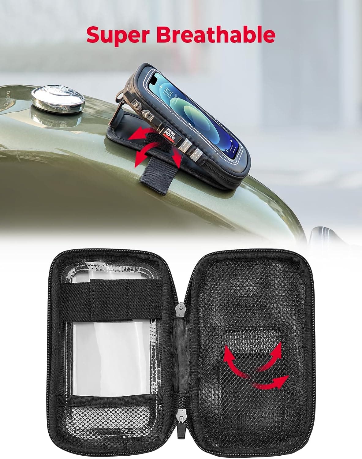 Photo of Motorcycle Universal Phone Bag by Kemimoto - Premium for UTVs / Side by Sides
