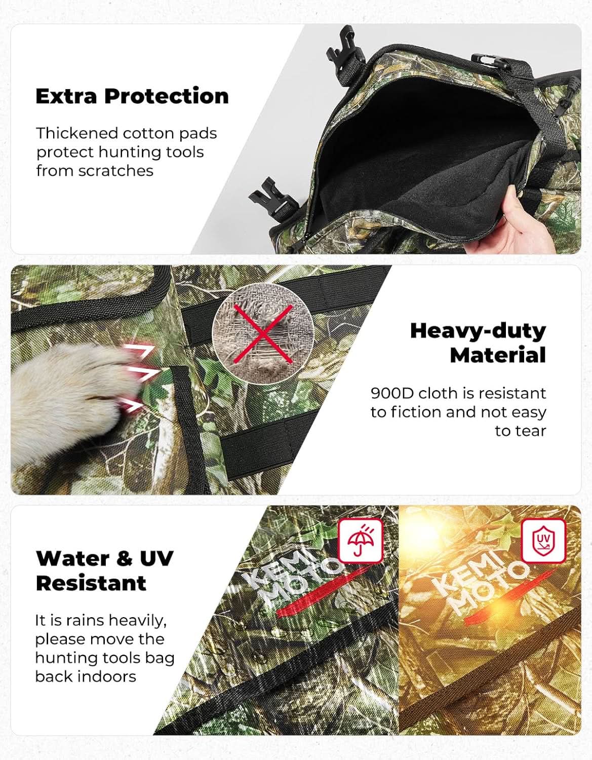 Photo of UTV Hunting Tool Bag Rack, Rear Roll Cage Carrier Case by Kemimoto - Premium for UTVs / Side by Sides