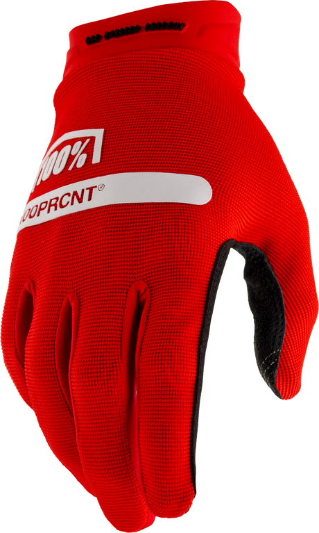 100% Ridecamp Youth Riding Gloves - Red, XL
