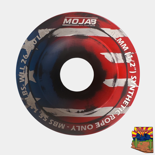 Photo of American Flag XL Snatch ring (diameter 4.7'') by MOJAB OFFROAD - Premium for UTVs / Side by Sides
