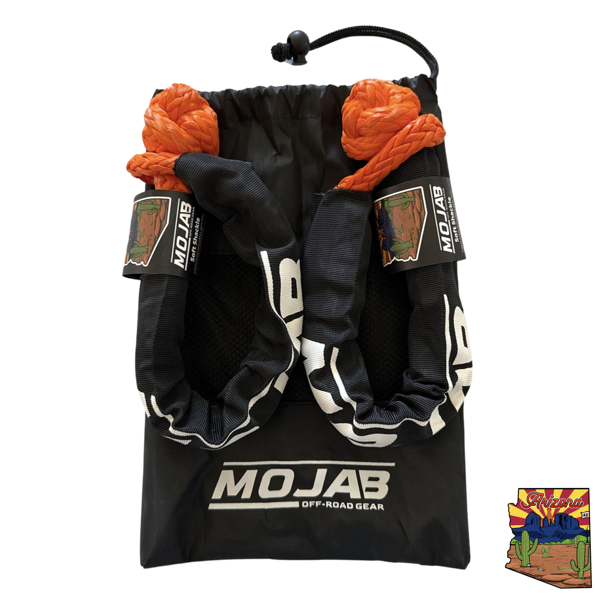 Photo of Soft Shackle 3/8'' x 22” with sleeve and bag (Set of 2 Shackles) (Lifetime Warranty) by MOJAB OFFROAD - Premium Soft Shackle for UTVs / Side by Sides