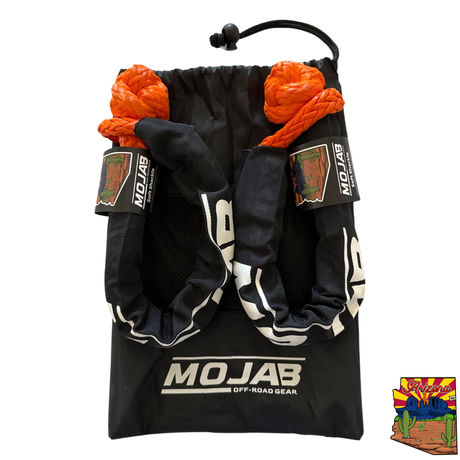 Photo of Soft Shackle 3/8'' x 22” with sleeve and bag (Set of 2 Shackles) (Lifetime Warranty) by MOJAB OFFROAD - Premium Soft Shackle for UTVs / Side by Sides