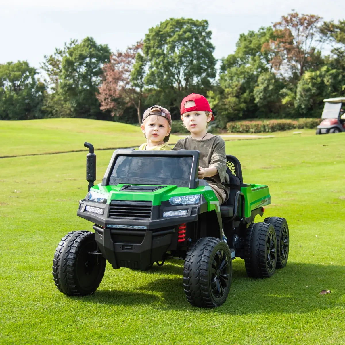 Photo of 24V 6 Wheeler Freddo Tractor Trailer 2 Seater Ride-on with Dump Cart and Parental Remote by Freddo Toys - Premium Electric Kids Cars for UTVs / Side by Sides