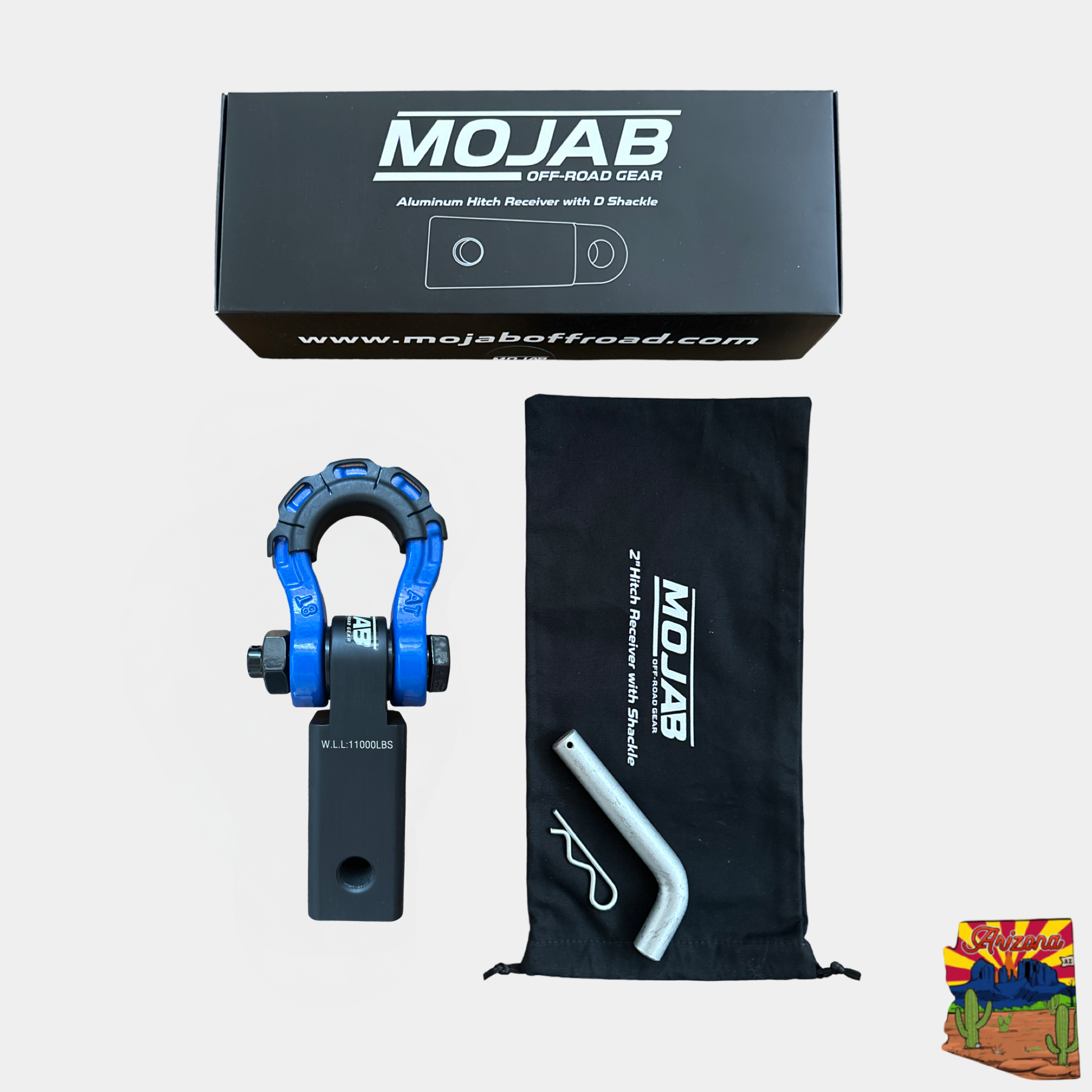Photo of 2'' Aluminum Hitch Receiver with Steel D-Shackle (LIFETIME WARRANTY) by MOJAB OFFROAD - Premium for UTVs / Side by Sides