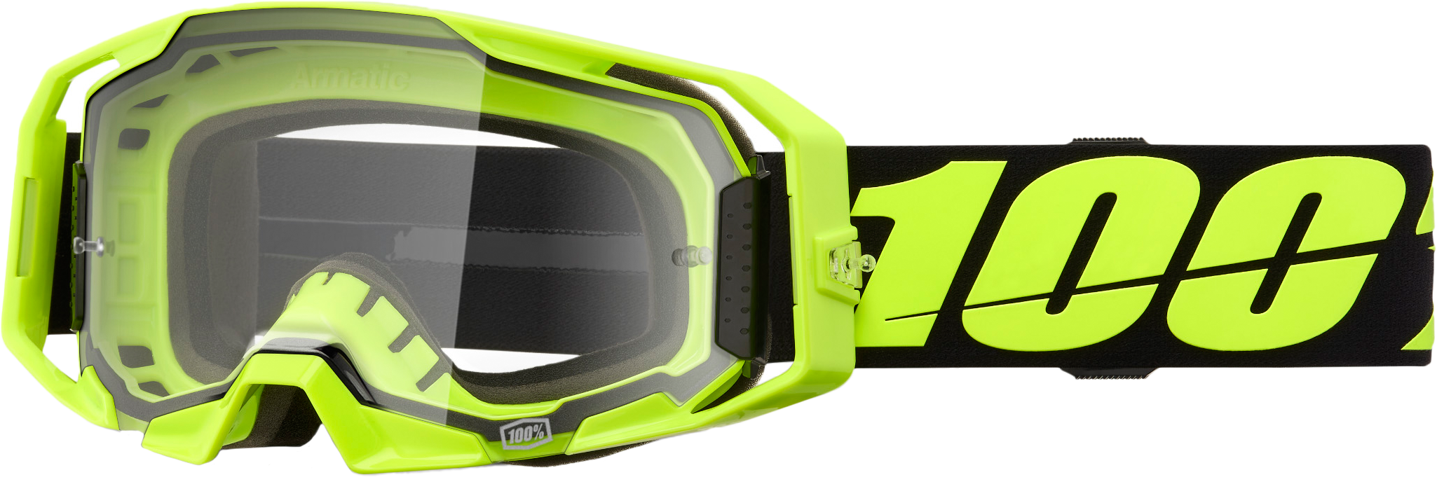 Photo of ARMATIC GOGGLE NEON YELLOW CLEAR LENS by 100-PERCENT - Premium Eyewear for UTVs / Side by Sides