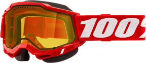 100% Accuri 2 Snowmobile Goggles - Red Yellow Lens