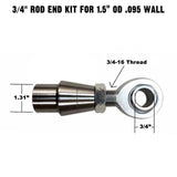 4 Link Rod End Kit -  3/4" Chromoly Heim - 1.5" OD Tubing