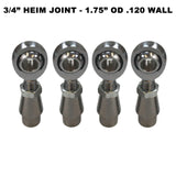 Sway Bar Link Fab Kit - 3/4" Chromoly Heim Joints + Bungs for 1.75" OD Tubing - 50 Caliber Racing image 4