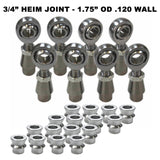 4 Link Rod End Kit -  3/4" Chromoly Heim - 1.75" OD Tubing