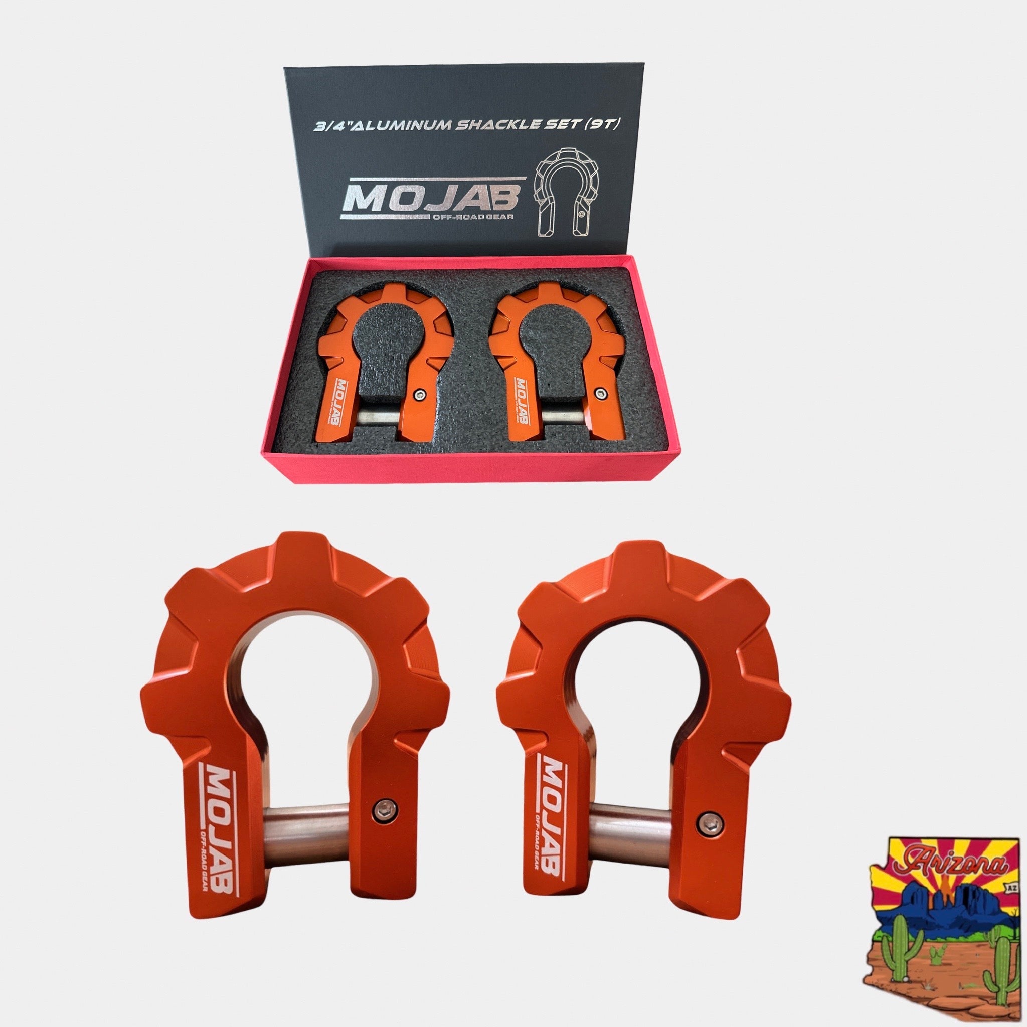 Photo of 3/4'' Extreme duty Aluminum D-Shackle set (9T) (LIFETIME WARRANTY*) by MOJAB OFFROAD - Premium Shackle for UTVs / Side by Sides