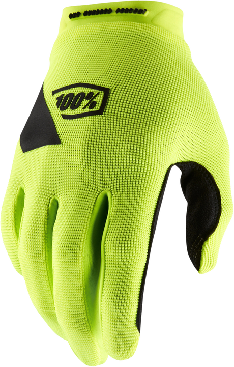 100% Ridecamp Women's Riding Gloves - Fluorescent Yellow/Black, XL