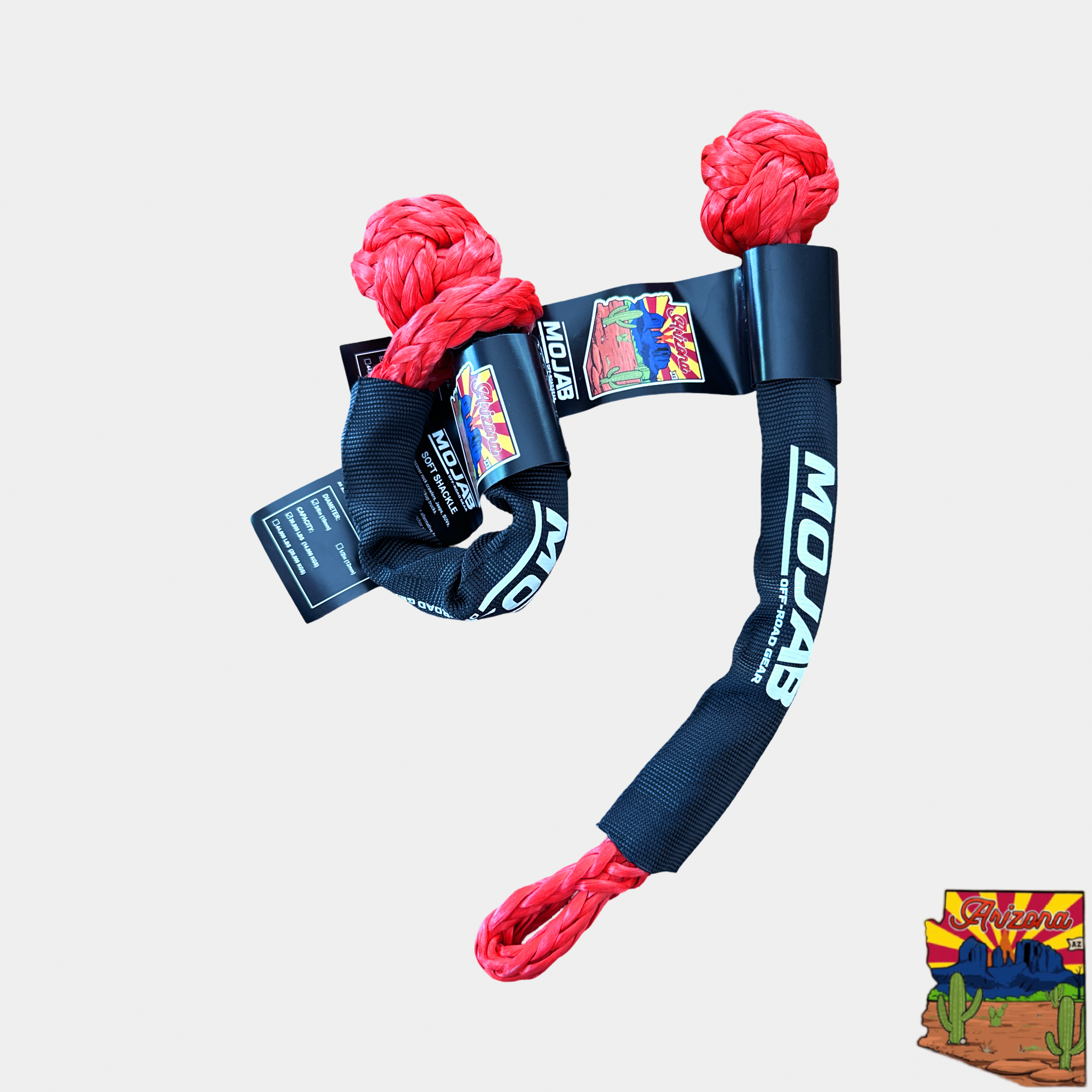 Photo of Soft Shackle 3/8'' x 14'' with sleeve and bag (Set of 2 Shackles) (Lifetime Warranty) by MOJAB OFFROAD - Premium for UTVs / Side by Sides
