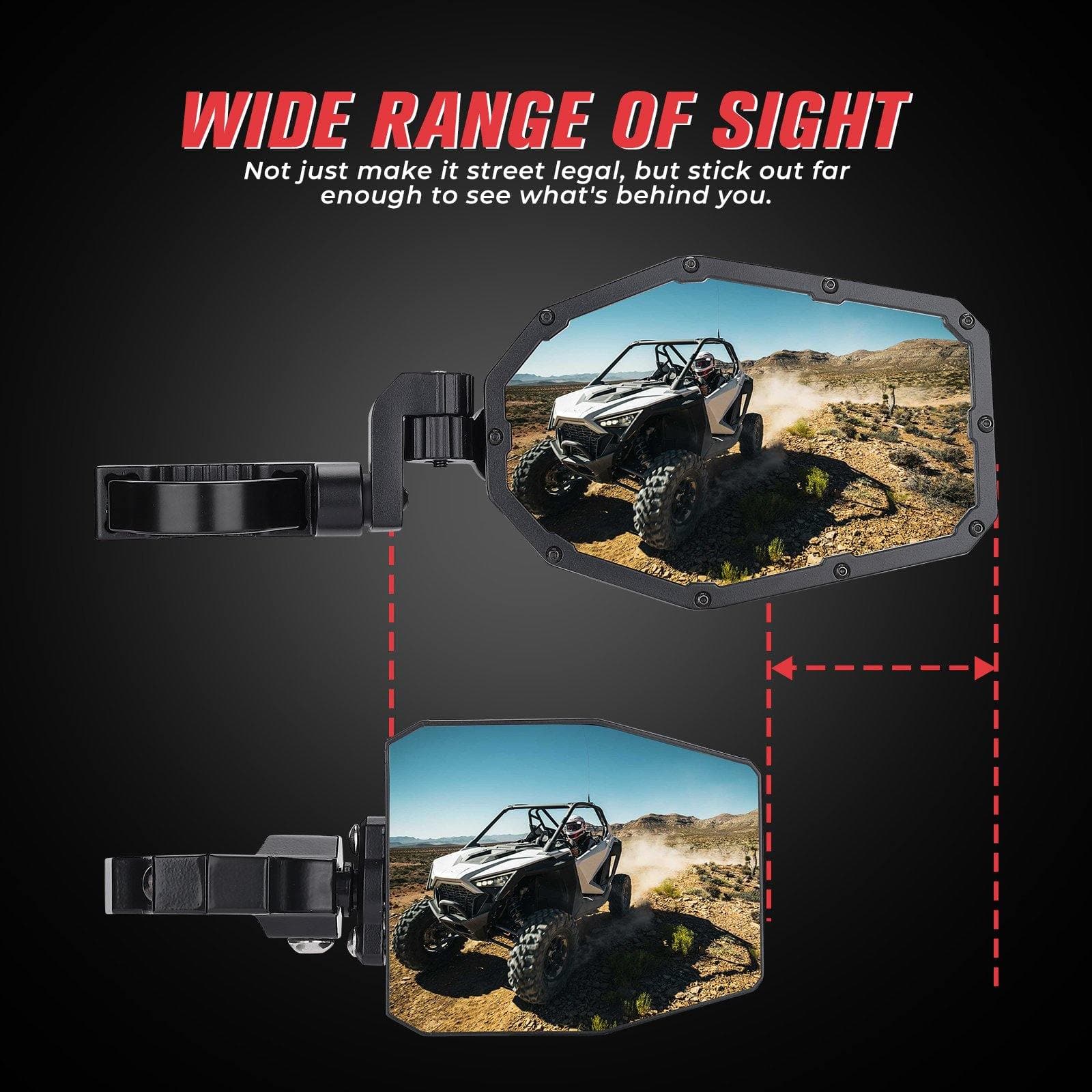 Photo of Mirrors with LED Turn Signal Lights For Honda Pioneer / Talon by Kemimoto - Premium for UTVs / Side by Sides